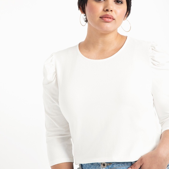 Eloquii Dramatic Puff Sleeve Tee - Picture 2 of 5